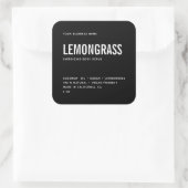 Modernes Schwarz-weißes Karosserieetikett Quadratischer Aufkleber (Tasche)