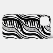 Modernes Schwarz-weißes Klavier Wavy Case-Mate iPhone Hülle (Rückseite (Horizontal))