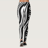 Modernes Schwarz-weißes Klavier Wavy Leggings (Rückseite)