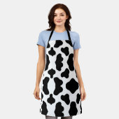 Modernes, schwarz-weißes Kokospalmendesign Schürze (Getragen)