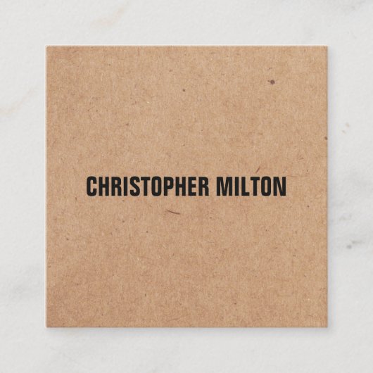 Modernes, Schwarz-weißes Kraft Paper Consultant Quadratische Visitenkarte (Vorderseite)