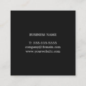 Modernes, Schwarz-weißes Kraft Paper Consultant Quadratische Visitenkarte (Rückseite)