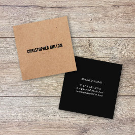 Modernes, Schwarz-weißes Kraft Paper Consultant Quadratische Visitenkarte