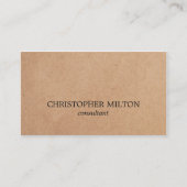 Modernes, Schwarz-weißes Kraft Paper Consultant Visitenkarte (Vorderseite)