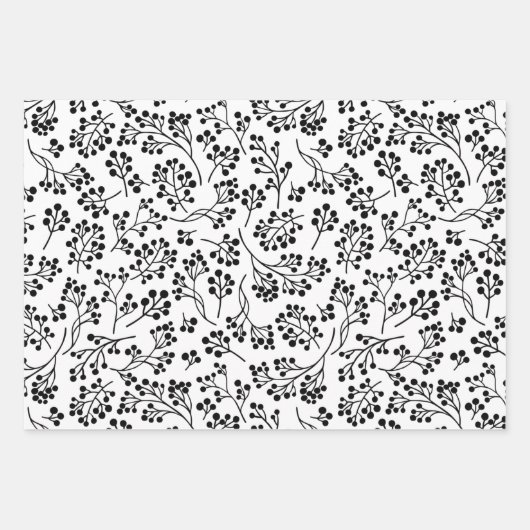 Modernes Schwarz-weißes Lebkuchenhaus Weihnachten Geschenkpapier Set (Vorderseite 3)