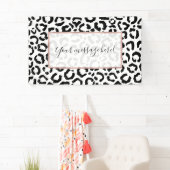 Modernes Schwarz-weißes Leopard-Muster für Tierdru Banner (Insitu)