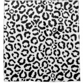 Modernes Schwarz-weißes Leopard-Muster für Tierdru Duschvorhang (Vorderseite)