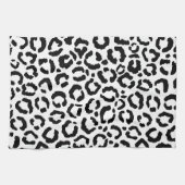 Modernes Schwarz-weißes Leopard-Muster für Tierdru Geschirrtuch (Horizontal)