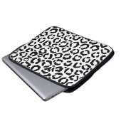 Modernes Schwarz-weißes Leopard-Muster für Tierdru Laptopschutzhülle (Vorne Knopf)