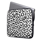 Modernes Schwarz-weißes Leopard-Muster für Tierdru Laptopschutzhülle (Vorderseite Links)