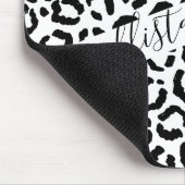 Modernes Schwarz-weißes Leopard-Muster für Tierdru Mousepad (Ecke)