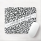 Modernes Schwarz-weißes Leopard-Muster für Tierdru Mousepad (Mit Mouse)