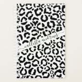 Modernes Schwarz-weißes Leopard-Muster für Tierdru Planer (Vorderseite)