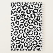Modernes Schwarz-weißes Leopard-Muster für Tierdru Planer (Rückseite)