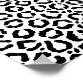 Modernes Schwarz-weißes Leopard-Muster für Tierdru Poster (Ecke)