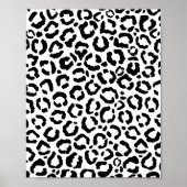 Modernes Schwarz-weißes Leopard-Muster für Tierdru Poster (Vorne)
