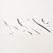 Modernes Schwarz-weißes Marmormonogramm Yogamatte (Rückseite (Horizontal))
