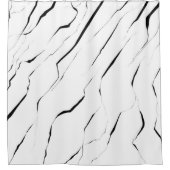 Modernes Schwarz-weißes Marmormuster Duschvorhang (Vorderseite)