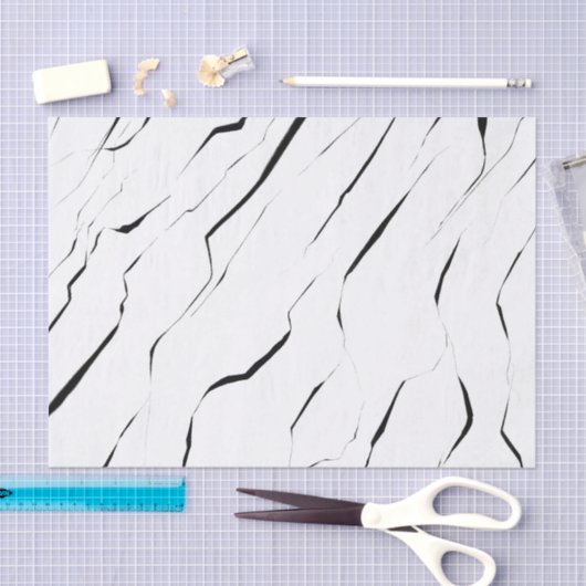 Modernes Schwarz-weißes Marmormuster Seidenpapier (Handwerk)