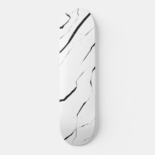 Modernes Schwarz-weißes Marmormuster Skateboard (Vorderseite)