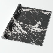 Modernes, Schwarz-weißes Marmorsteinmuster Geschenkpapier (Ungerollt)