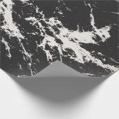 Modernes, Schwarz-weißes Marmorsteinmuster Geschenkpapier (Ecke)