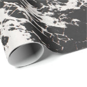 Modernes, Schwarz-weißes Marmorsteinmuster Geschenkpapier (Rolleneckpunkt)