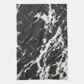 Modernes, Schwarz-weißes Marmorsteinmuster Geschirrtuch (Vertikal)