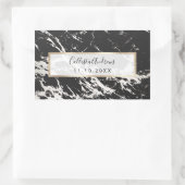 Modernes, Schwarz-weißes Marmorsteinmuster Rechteckiger Aufkleber (Tasche)