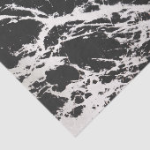 Modernes, Schwarz-weißes Marmorsteinmuster Seidenpapier (Ausschnitt)
