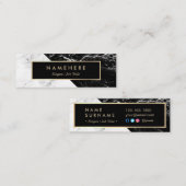Modernes Schwarz-weißes Mini Visitenkarte (Vorne/Hinten)