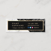 Modernes Schwarz-weißes Mini Visitenkarte (Rückseite)