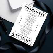 Modernes Schwarz-weißes Minimalistisches Hochzeits Einladung