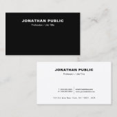 Modernes, Schwarz-weißes Minimalistisches Template Visitenkarte (Vorne/Hinten)