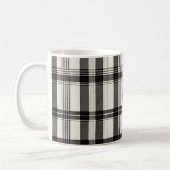 Modernes Schwarz-weißes Monochromie-Kariert Kaffeetasse (Links)
