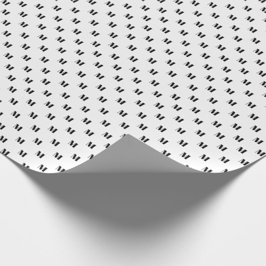 Modernes, Schwarz-weißes Monogramm Geschenkpapier (Ecke)