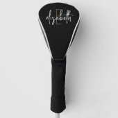 Modernes Schwarz-weißes Monogramm Golf Headcover (Vorderseite)