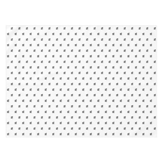 Modernes, Schwarz-weißes Monogramm-Initial-Chic Tischdecke (Vorderseite (Horizontal))