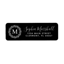 Modernes, Schwarz-weißes Monogramm-Rücksendekennze