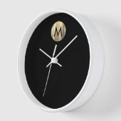 Modernes Schwarz-weißes Monogramm Uhr (Winkel)