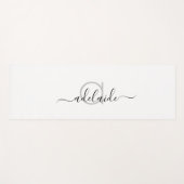 Modernes Schwarz-weißes Monogramm Yogmata Yogamatte (Vorderseite (Horizontal))