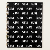 Modernes, schwarz-weißes Muster Planer (Vorderseite)