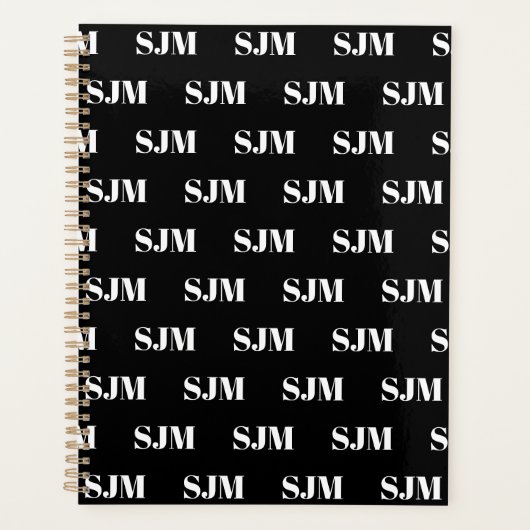 Modernes, schwarz-weißes Muster Planer (Vorderseite)