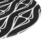 Modernes Schwarz-weißes Muster Schneidebrett (Ecke)