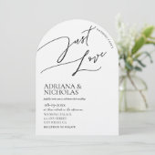 Modernes Schwarz-weißes Nichts Extravagant nur Lie Einladung (Stehend Vorderseite)