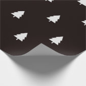 Modernes Schwarz-weißes nordisches Weihnachtsbaumm Geschenkpapier (Ecke)