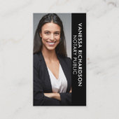 Modernes schwarz-weißes Notar-Foto QR-Code Visitenkarte (Vorderseite)