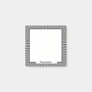 Modernes Schwarz-weißes optisches Illusionsdesign Post-it Klebezettel