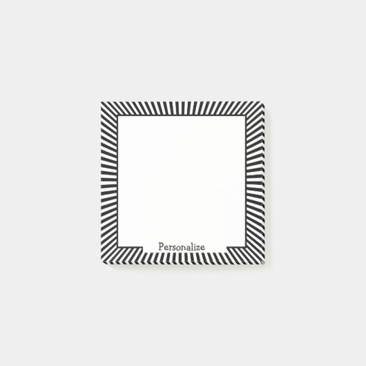 Modernes Schwarz-weißes optisches Illusionsdesign Post-it Klebezettel (Vorderseite)