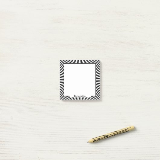 Modernes Schwarz-weißes optisches Illusionsdesign Post-it Klebezettel (Auf Schreibtisch)